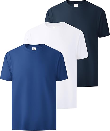3-piece men's T-shirt, pure cotton, round neck, oversized, basic style, short sleeves, soft and casual