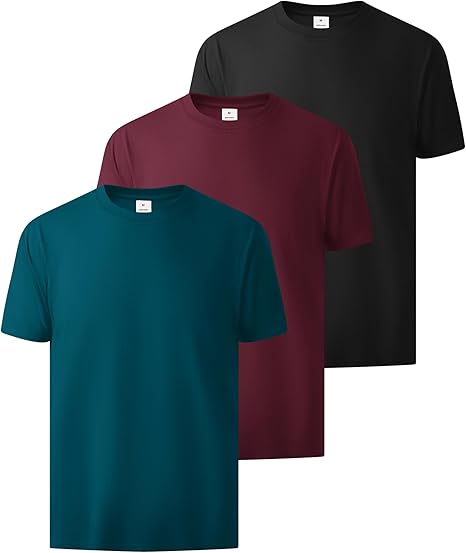 3-piece men's T-shirt, pure cotton, round neck, oversized, basic style, short sleeves, soft and casual