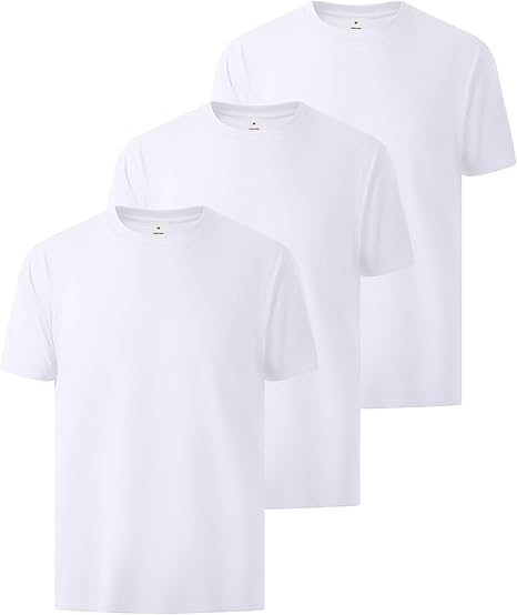 3-piece men's T-shirt, pure cotton, round neck, oversized, basic style, short sleeves, soft and casual