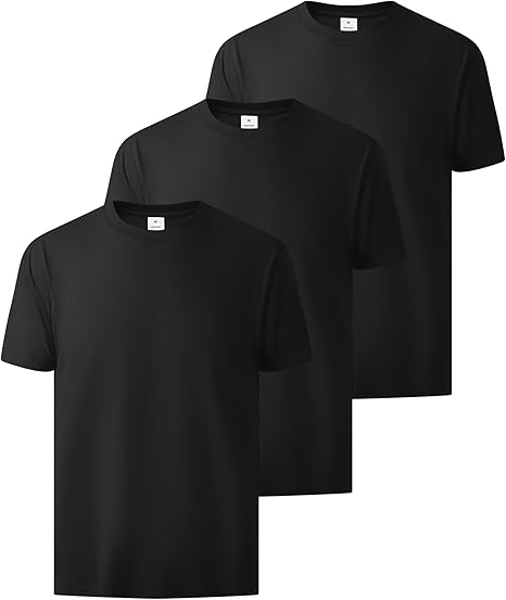 3-piece men's T-shirt, pure cotton, round neck, oversized, basic style, short sleeves, soft and casual