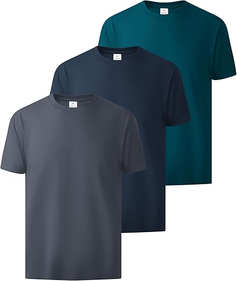 3-piece men's T-shirt, pure cotton, round neck, oversized, basic style, short sleeves, soft and casual
