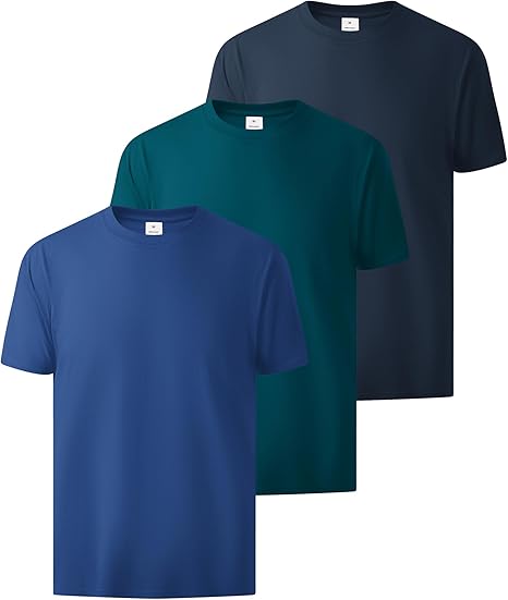 3-piece men's T-shirt, pure cotton, round neck, oversized, basic style, short sleeves, soft and casual